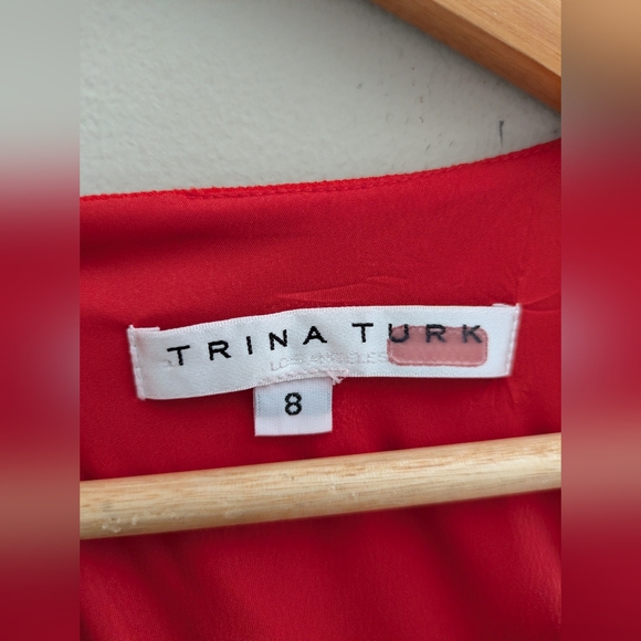 Trina Turk Hedy Red Jumpsuit Size 8 - Picture 6 of 6